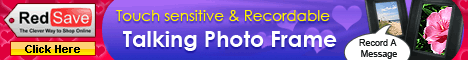 Talking photo frame banner