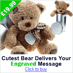 Send a teddy in tin with your engraved message